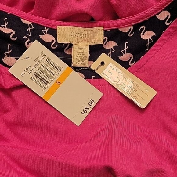 Cupio Womens Bright Pink Sleeveless Casual Summer Dress with Pockets Size S NWT - Picture 5 of 7